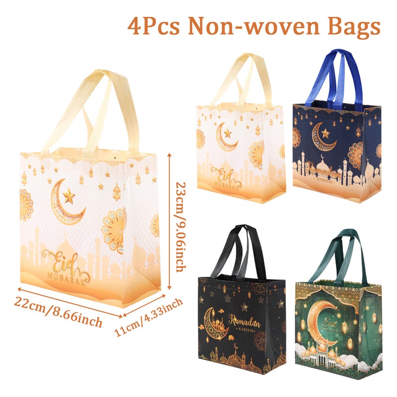 4pc Eid Mubarak Non Woven Gift Bags, Ramadan Gift Bags